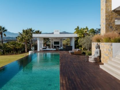 Spacious luxury living room with designer interiors in Marbella